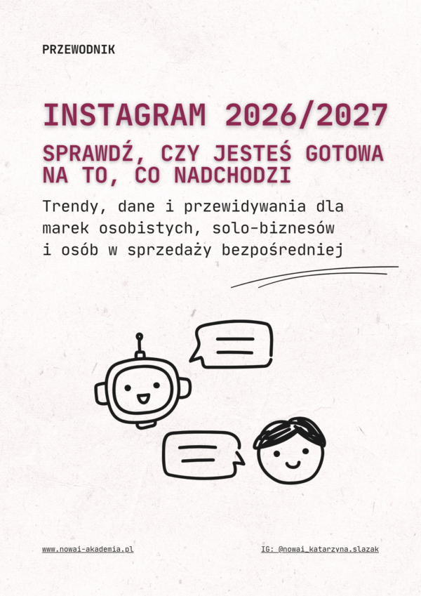 Okładka bezpłatnego poradnika Instagram 2026 / 2027 – NOW AI Akademia